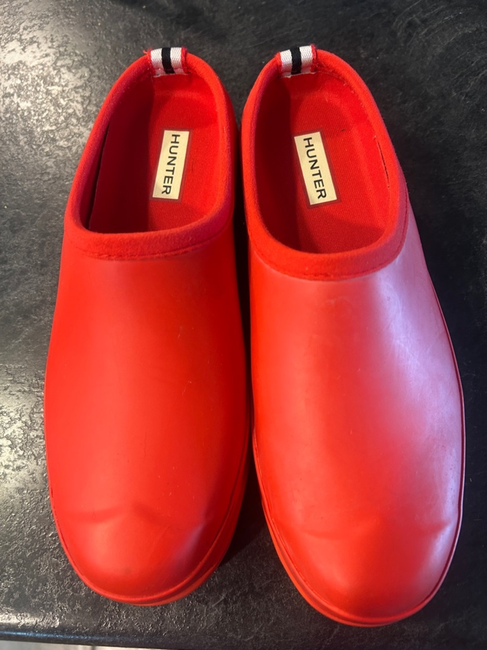 Hunter Red Slip-On Mules